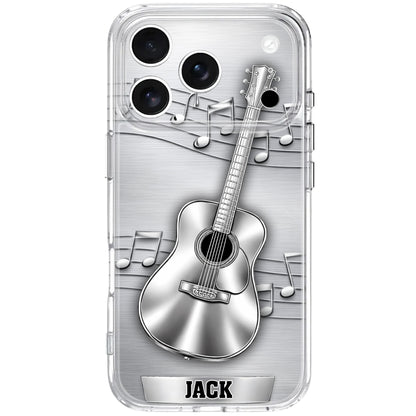 Music Is The Language Of The Soul Metallic Acoustic Guitar