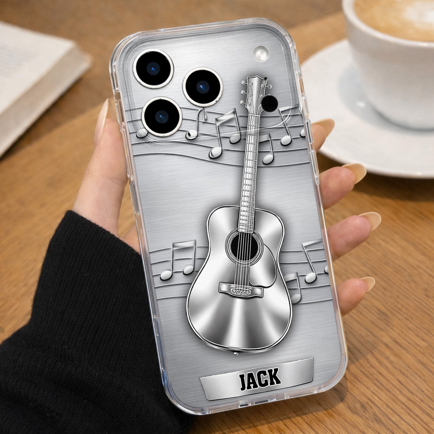 Music Is The Language Of The Soul Metallic Acoustic Guitar