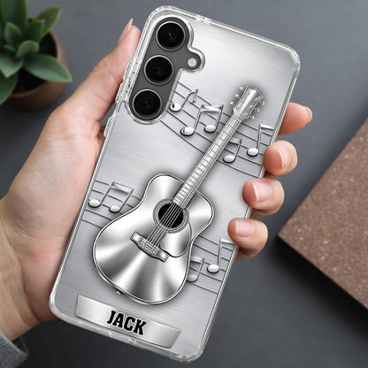 Music Is The Language Of The Soul Metallic Acoustic Guitar