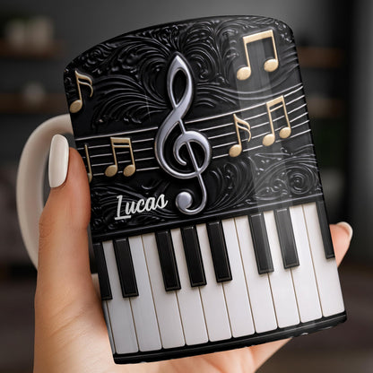 Personalized Music Note Design With Piano Keys - Personalized Custom Coffee Mug - MUSIC024_MG