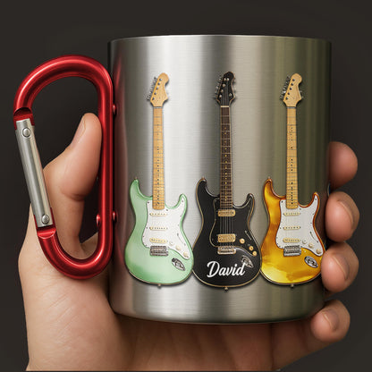 A Passion For Music Never Fades Electric Guitars Musician - Personalized Custom Carabiner Mug - MUSIC041_CMUG