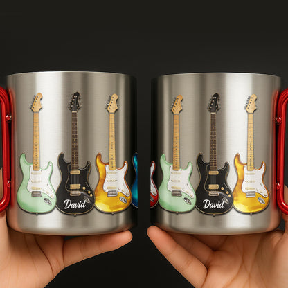 A Passion For Music Never Fades Electric Guitars Musician - Personalized Custom Carabiner Mug - MUSIC041_CMUG