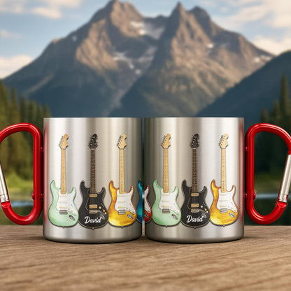 A Passion For Music Never Fades Electric Guitars Musician - Personalized Custom Carabiner Mug - MUSIC041_CMUG