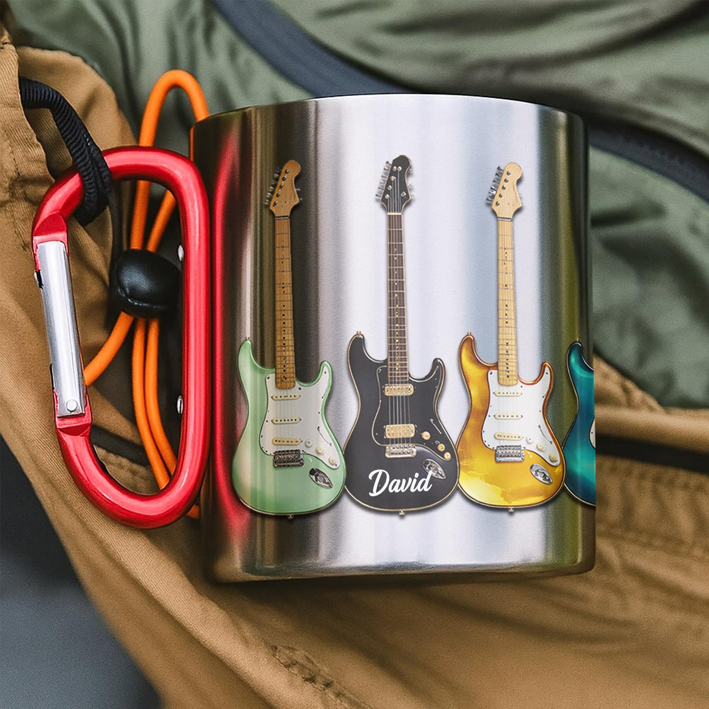 A Passion For Music Never Fades Electric Guitars Musician - Personalized Custom Carabiner Mug - MUSIC041_CMUG