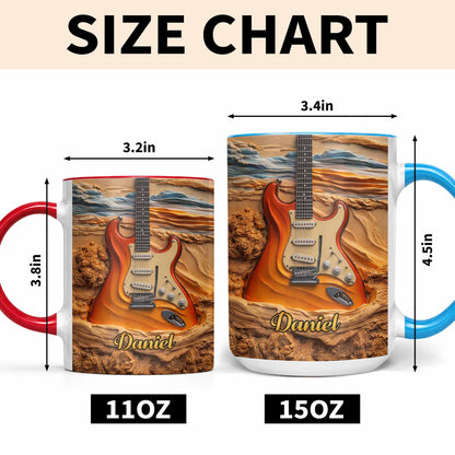 Rock On With A Soul That Sings Electric Guitar Desert Art - Personalized Custom Accent Mug - MUSIC049_AMUG