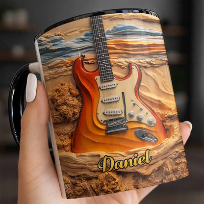 Rock On With A Soul That Sings Electric Guitar Desert Art - Personalized Custom Accent Mug - MUSIC049_AMUG