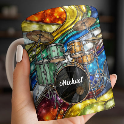 Music Is The Heartbeat Of The Soul Colorful Drum Set - Personalized Custom Coffee Mug - MUSIC060_MG