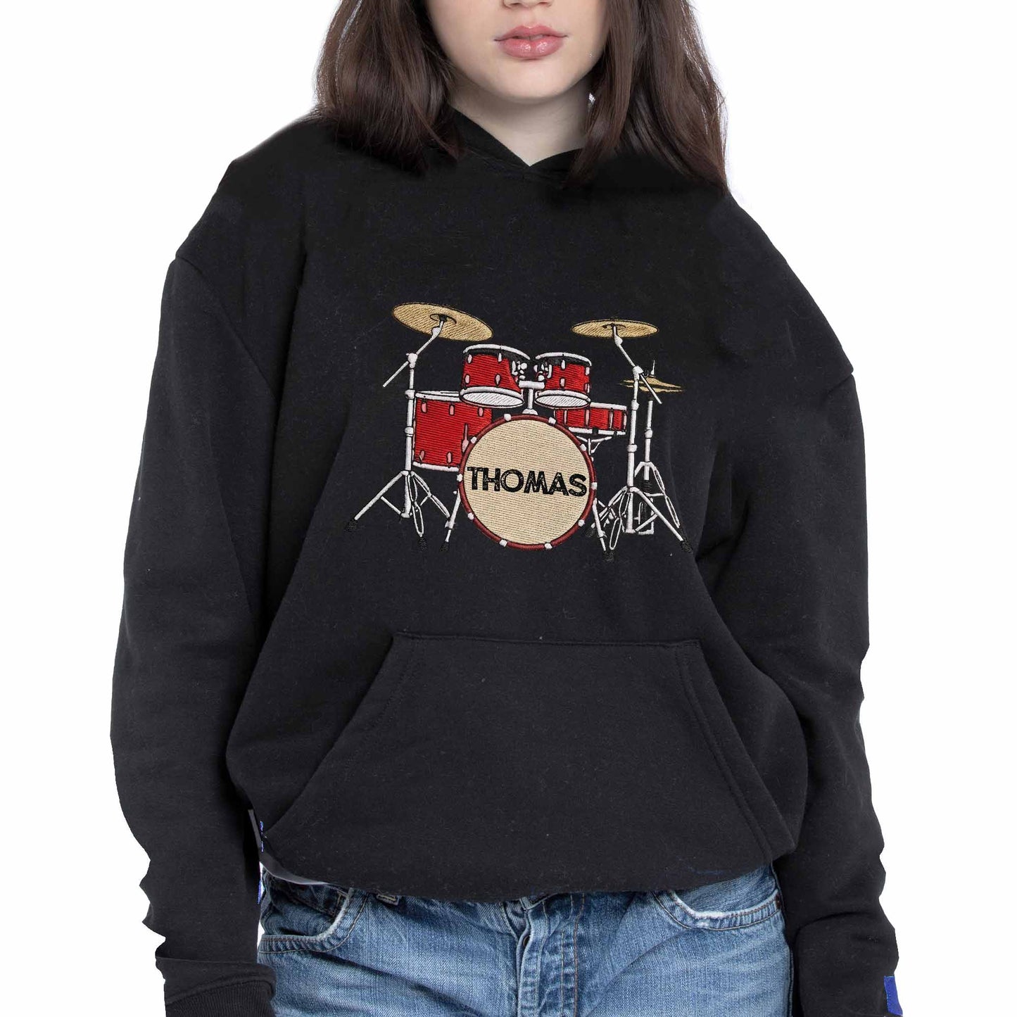 Drummer Personalized Custom Drum Set With 3D Embroidery - Personalized Custom Unisex T-shirt, Hoodie - MUSIC069_BBAS