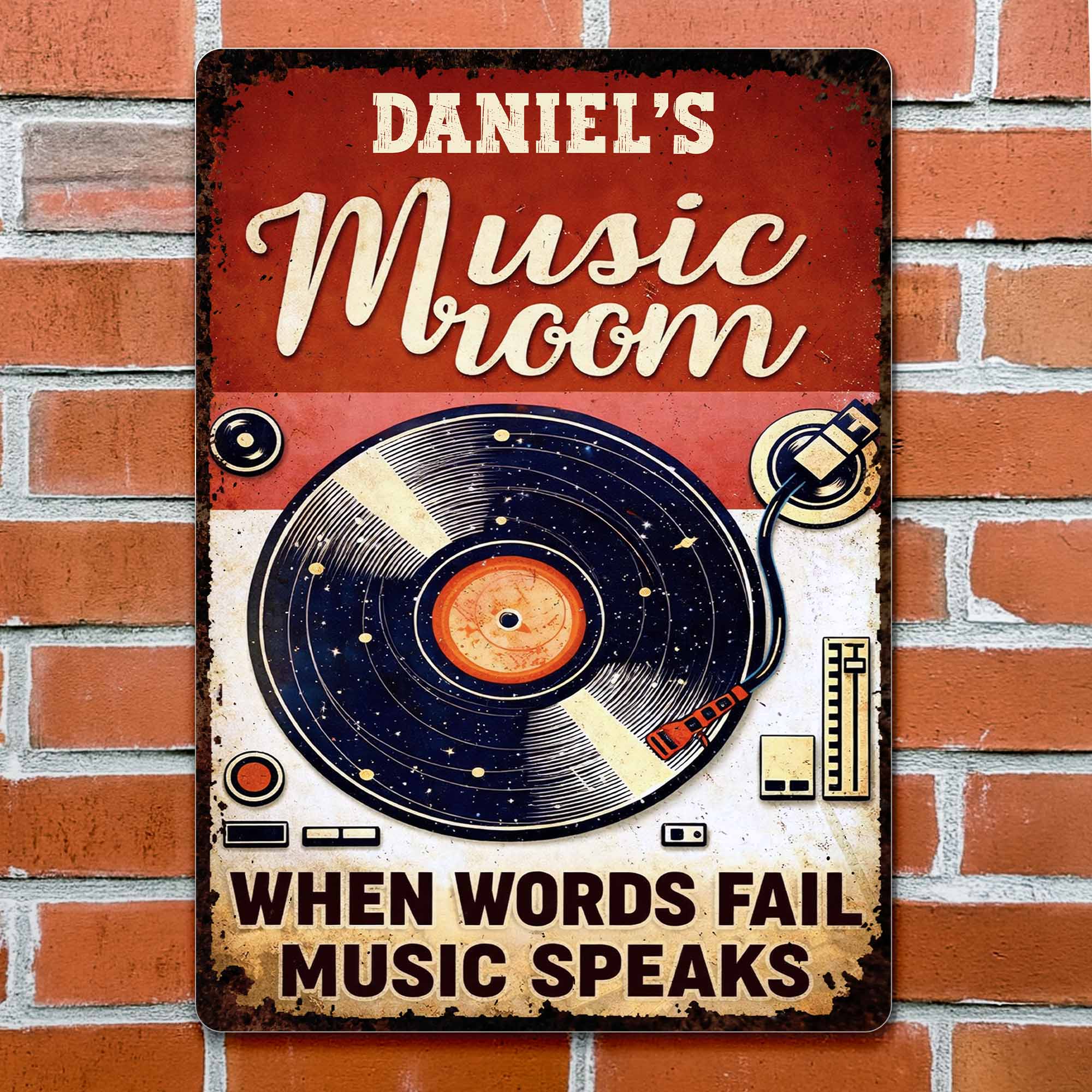 Music Room When Words Fail Music Speaks Metal Sign, Gift For Music ...