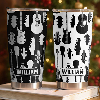 A Life Full Of Music And Guitars Pattern With Musical Instruments - Personalized Custom Stainless Steel Tumbler 20oz 30oz - MUSIC083_TB