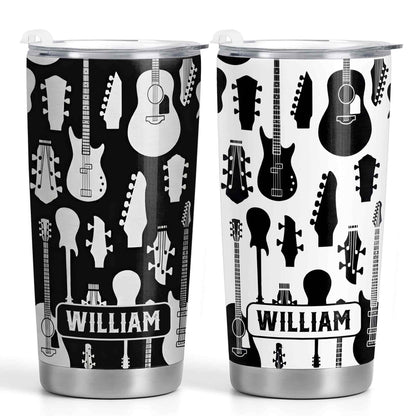 A Life Full Of Music And Guitars Pattern With Musical Instruments - Personalized Custom Stainless Steel Tumbler 20oz 30oz - MUSIC083_TB