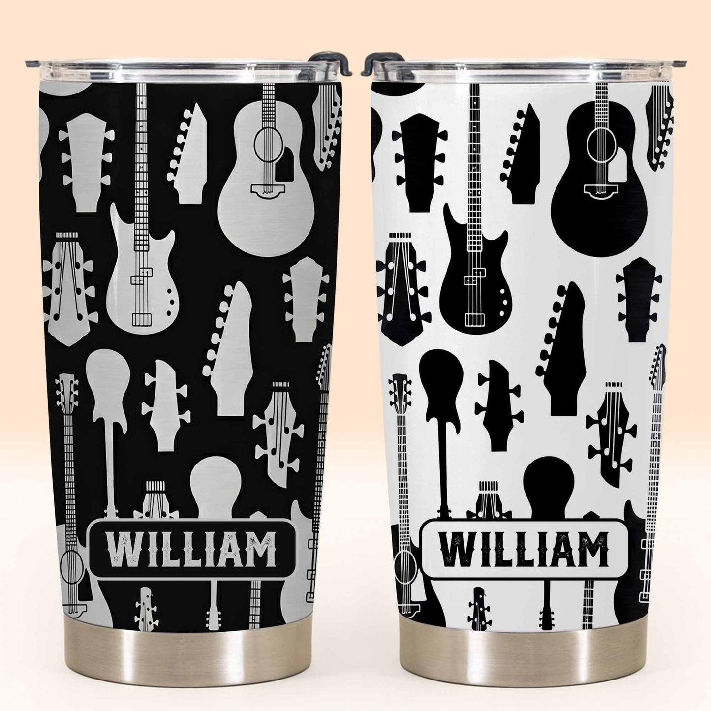 A Life Full Of Music And Guitars Pattern With Musical Instruments - Personalized Custom Stainless Steel Tumbler 20oz 30oz - MUSIC083_TB