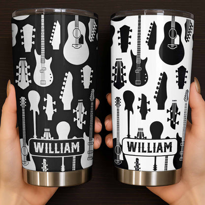 A Life Full Of Music And Guitars Pattern With Musical Instruments - Personalized Custom Stainless Steel Tumbler 20oz 30oz - MUSIC083_TB
