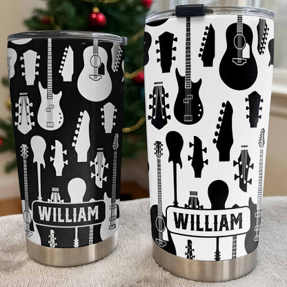 A Life Full Of Music And Guitars Pattern With Musical Instruments - Personalized Custom Stainless Steel Tumbler 20oz 30oz - MUSIC083_TB