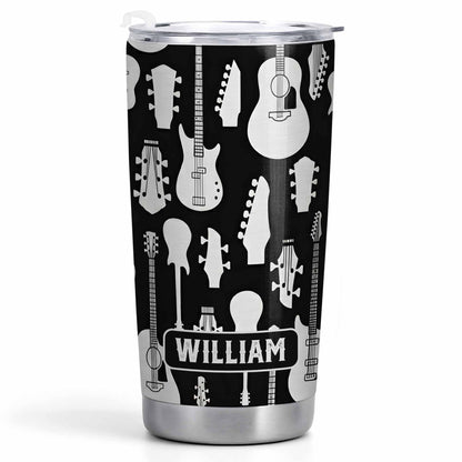 A Life Full Of Music And Guitars Pattern With Musical Instruments - Personalized Custom Stainless Steel Tumbler 20oz 30oz - MUSIC083_TB