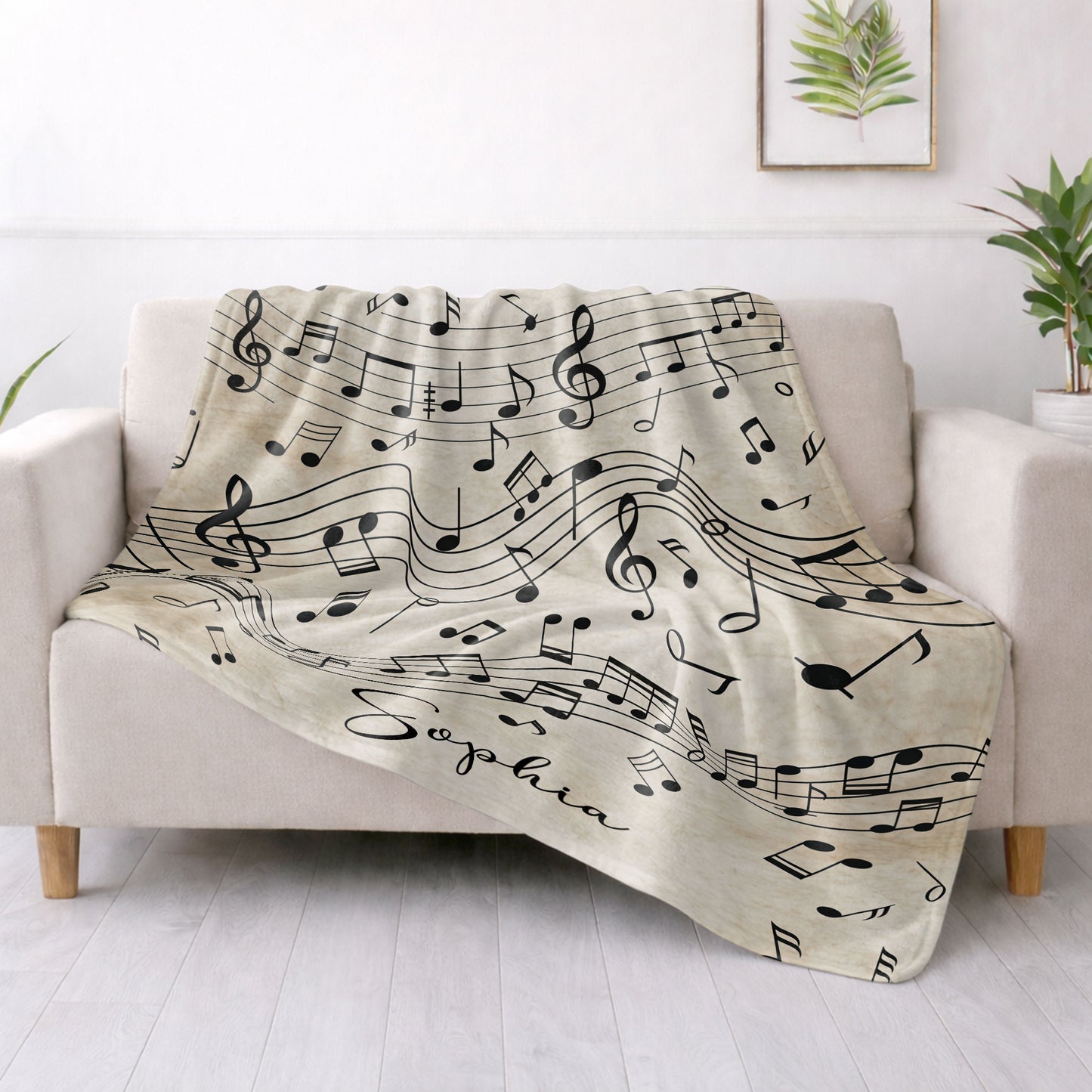 Life Rhythm And Harmony Personalized Music Notes - Personalized Custom Blanket - MUSIC108_BLK