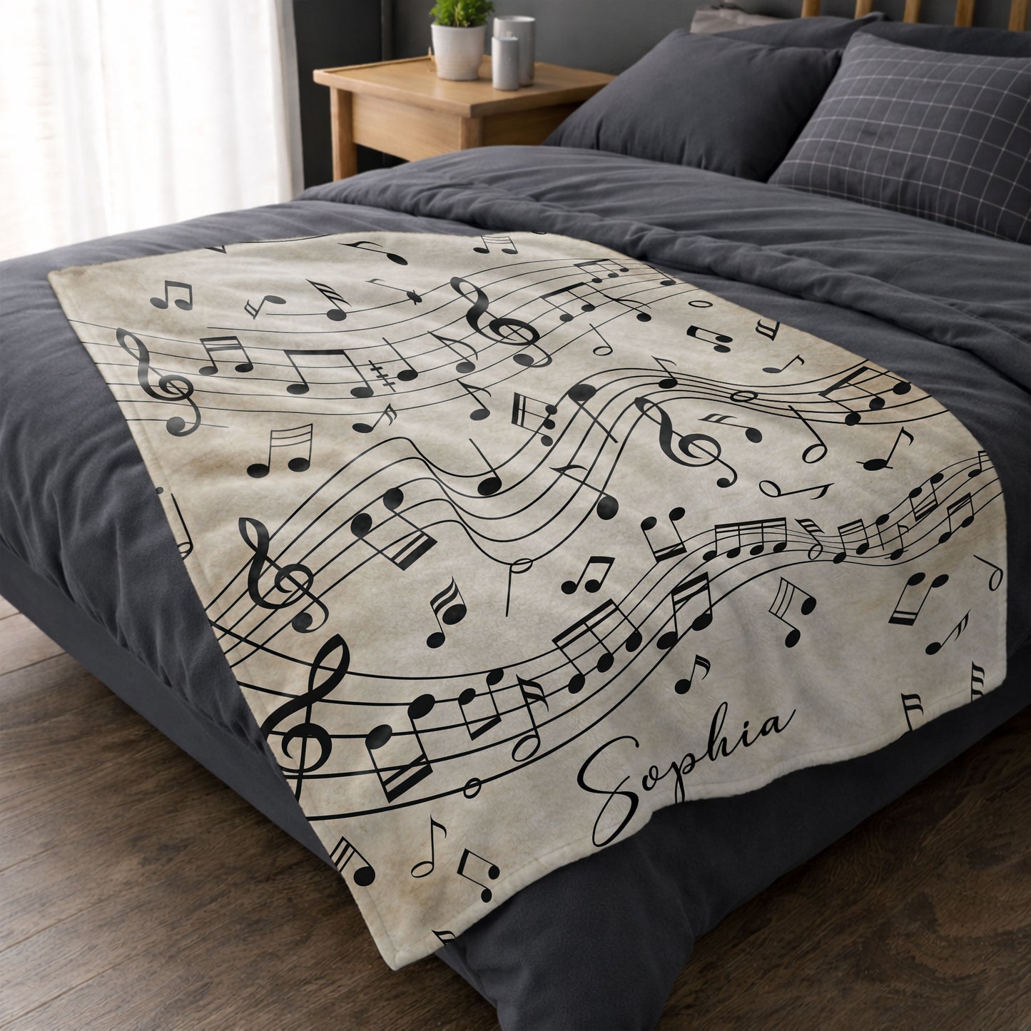 Life Rhythm And Harmony Personalized Music Notes - Personalized Custom Blanket - MUSIC108_BLK