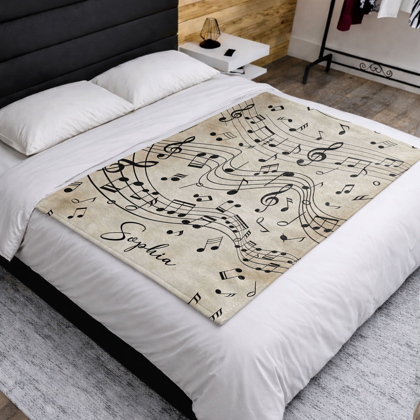 Life Rhythm And Harmony Personalized Music Notes - Personalized Custom Blanket - MUSIC108_BLK