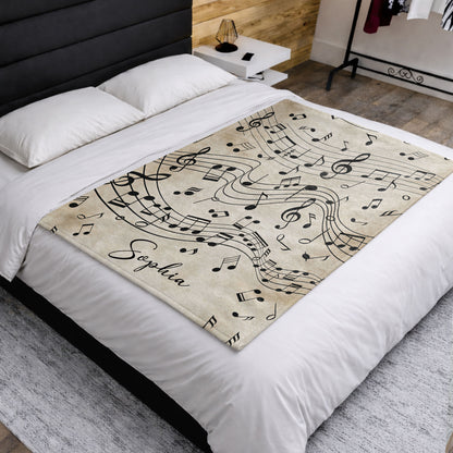 Life Rhythm And Harmony Personalized Music Notes - Personalized Custom Blanket - MUSIC108_BLK