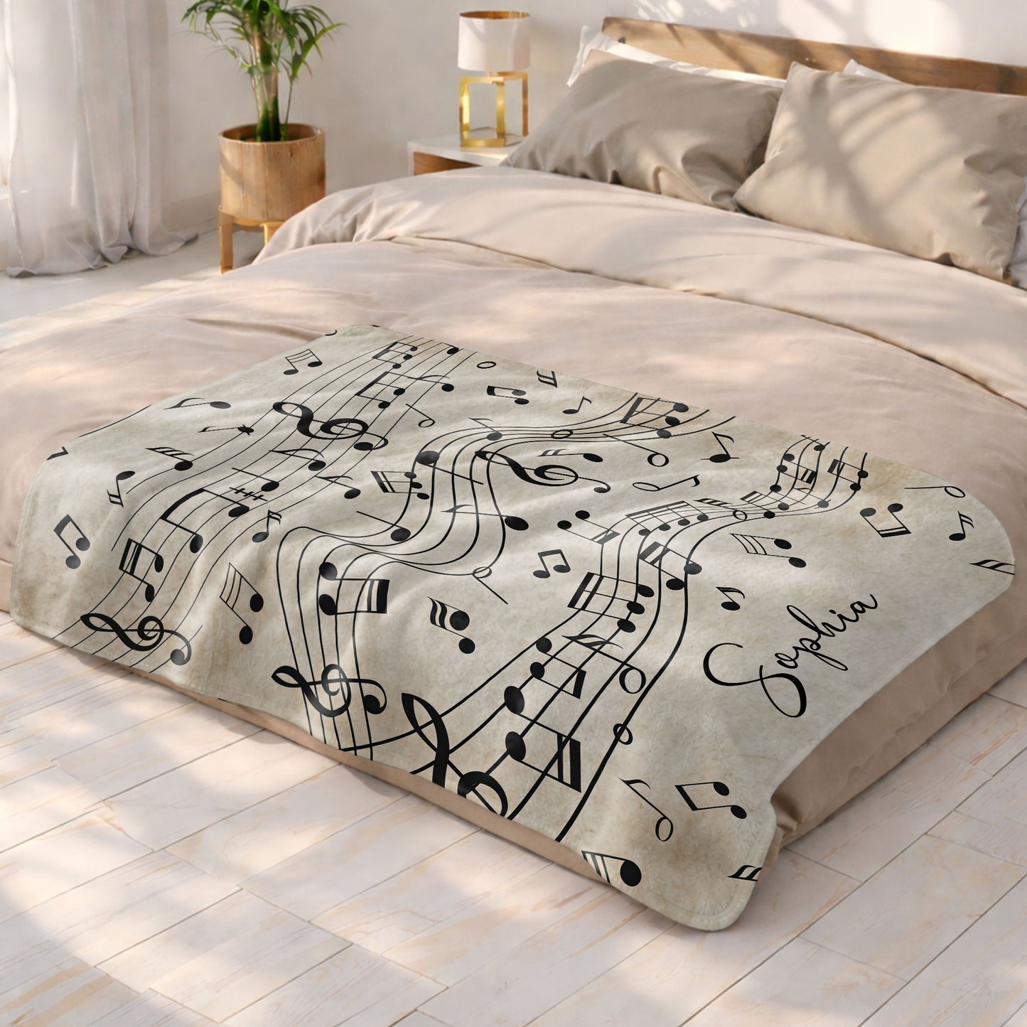 Life Rhythm And Harmony Personalized Music Notes - Personalized Custom Blanket - MUSIC108_BLK
