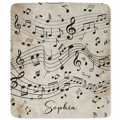 Life Rhythm And Harmony Personalized Music Notes - Personalized Custom Blanket - MUSIC108_BLK