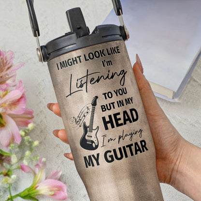 Rock On With These Iconic Guitars Through The Wall - Personalized 30oz Tumbler With Handle - MUSIC166_TBH