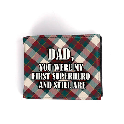 Dad, you were my first superhero - Men's Leather Wallet - MW13