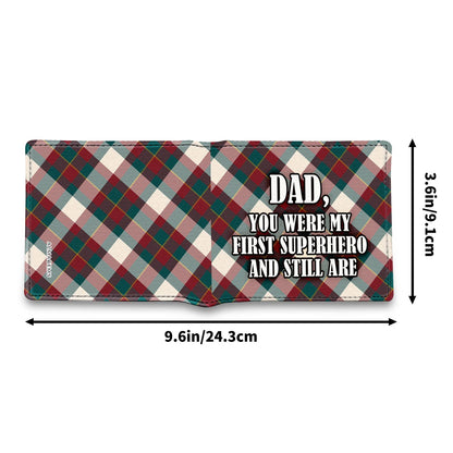 Dad, you were my first superhero - Men's Leather Wallet - MW13