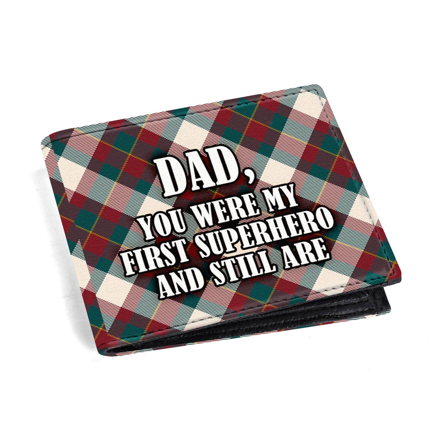 Dad, you were my first superhero - Men's Leather Wallet - MW13