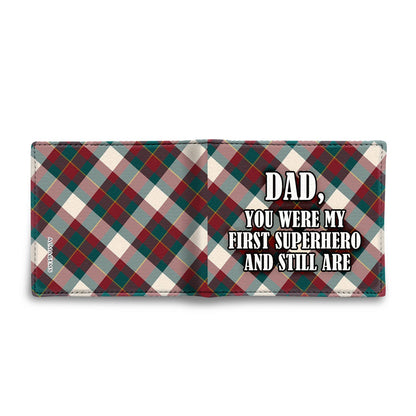 Dad, you were my first superhero - Men's Leather Wallet - MW13