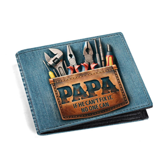 Papa If He Can't Fix It No One Can - Men's Leather Wallet - MW20