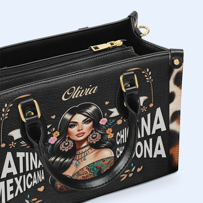 Latina Mexicana Chicana Chingona - Bolso de Cuero Personalizado - MX04