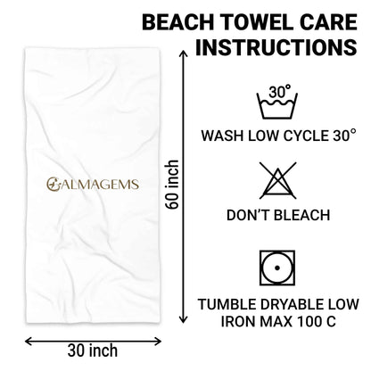 Beaching Not Teaching, Palm Trees, Flowers - Personalized Beach Towel - TEACH006_BETO