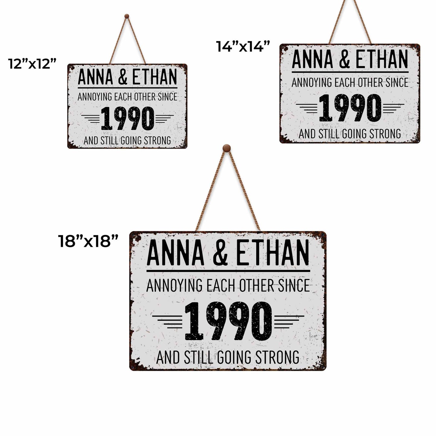 Annoying Each Other Since, Going Strong - Personalized Custom Shaped Wood Sign - CPL050_WSIGN