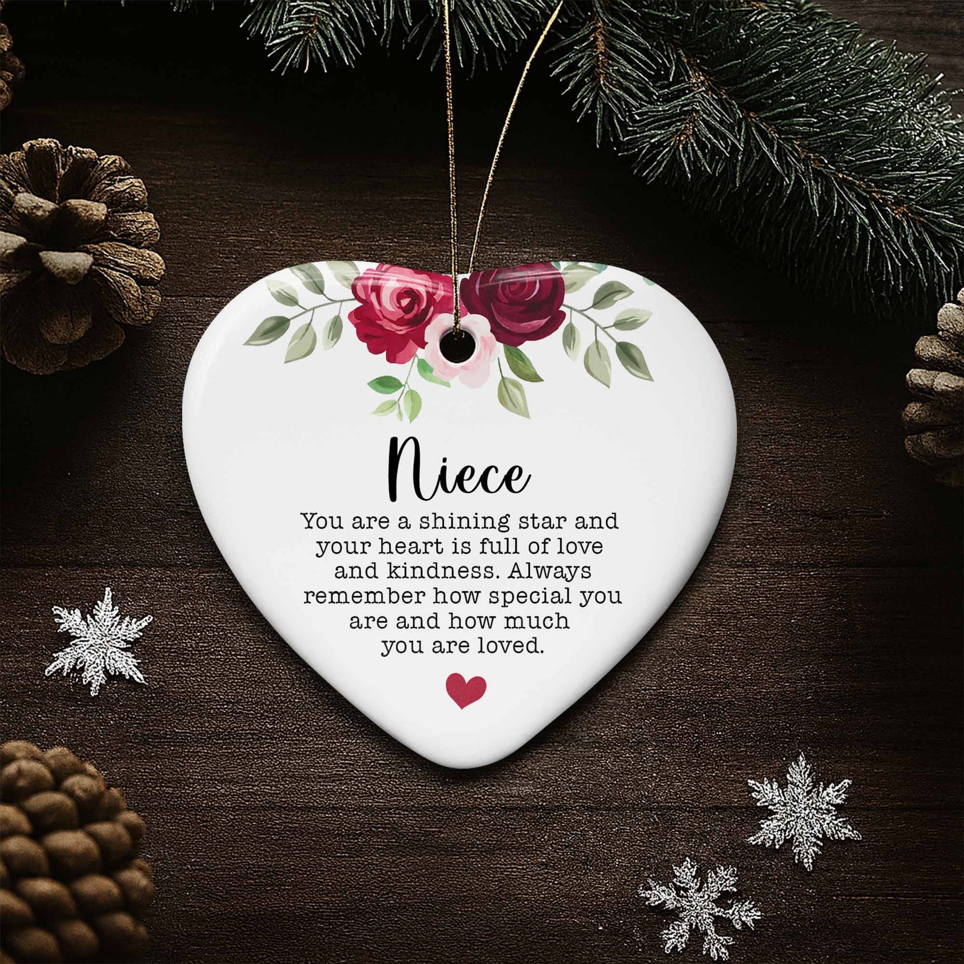 Niece You Are a Shining Star, Roses and Heart