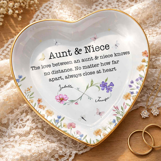 Aunt & Niece The Love Knows No Distance Floral Butterfly Infinity Heart