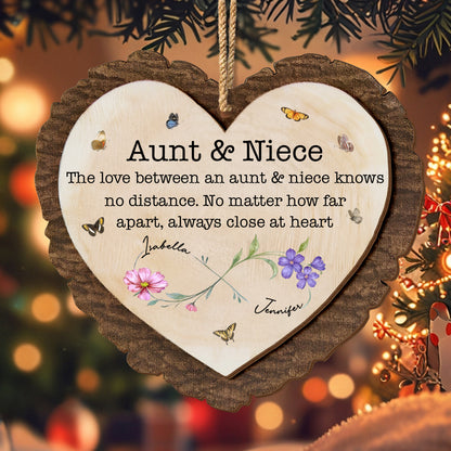 Love Between Aunt & Niece, Heart and Flowers