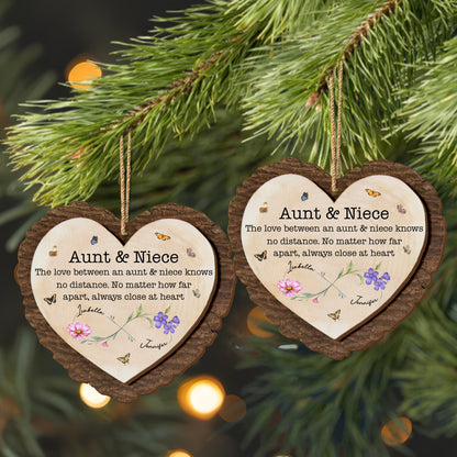 Love Between Aunt & Niece, Heart and Flowers