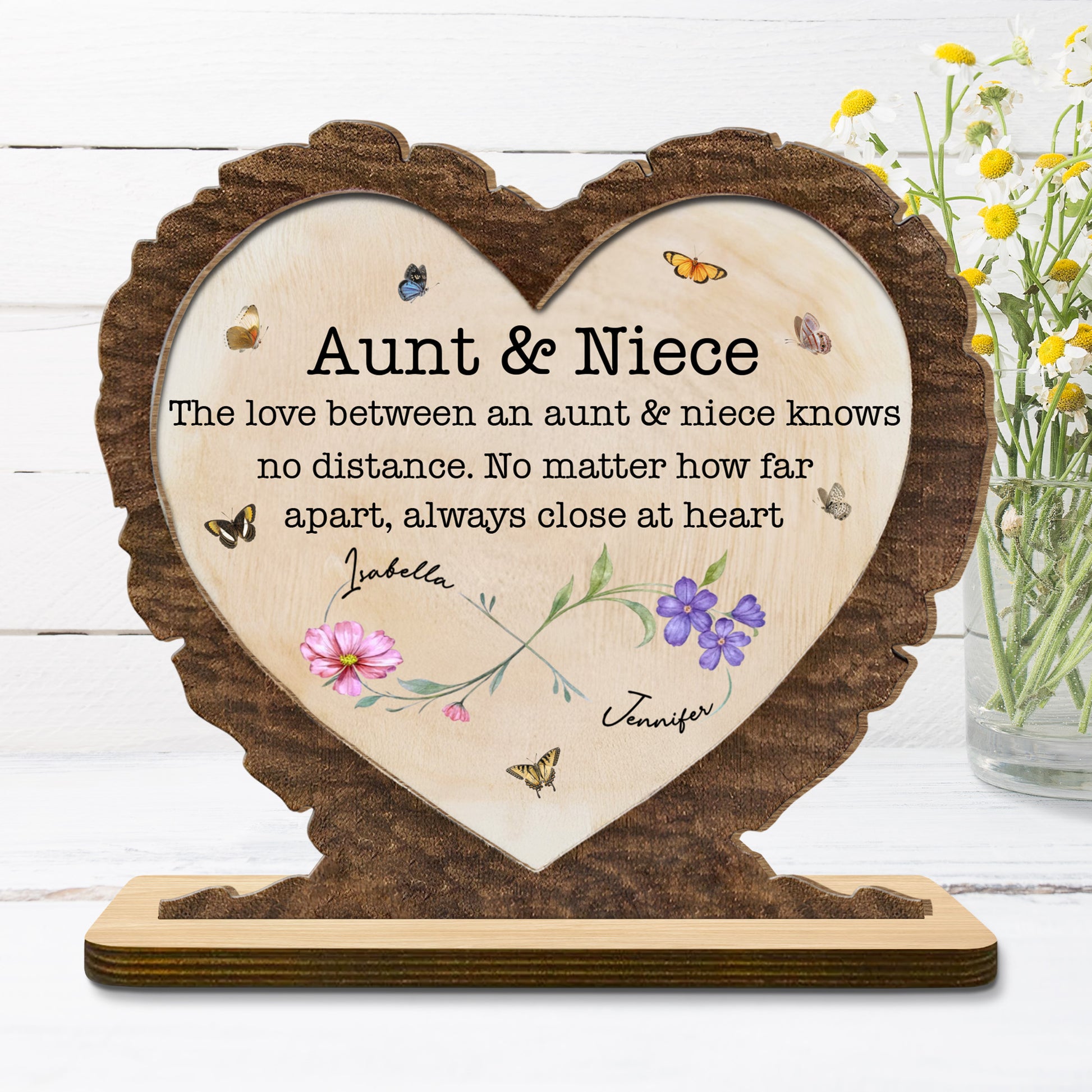 Love Between Aunt And Niece, Butterflies And Flowers