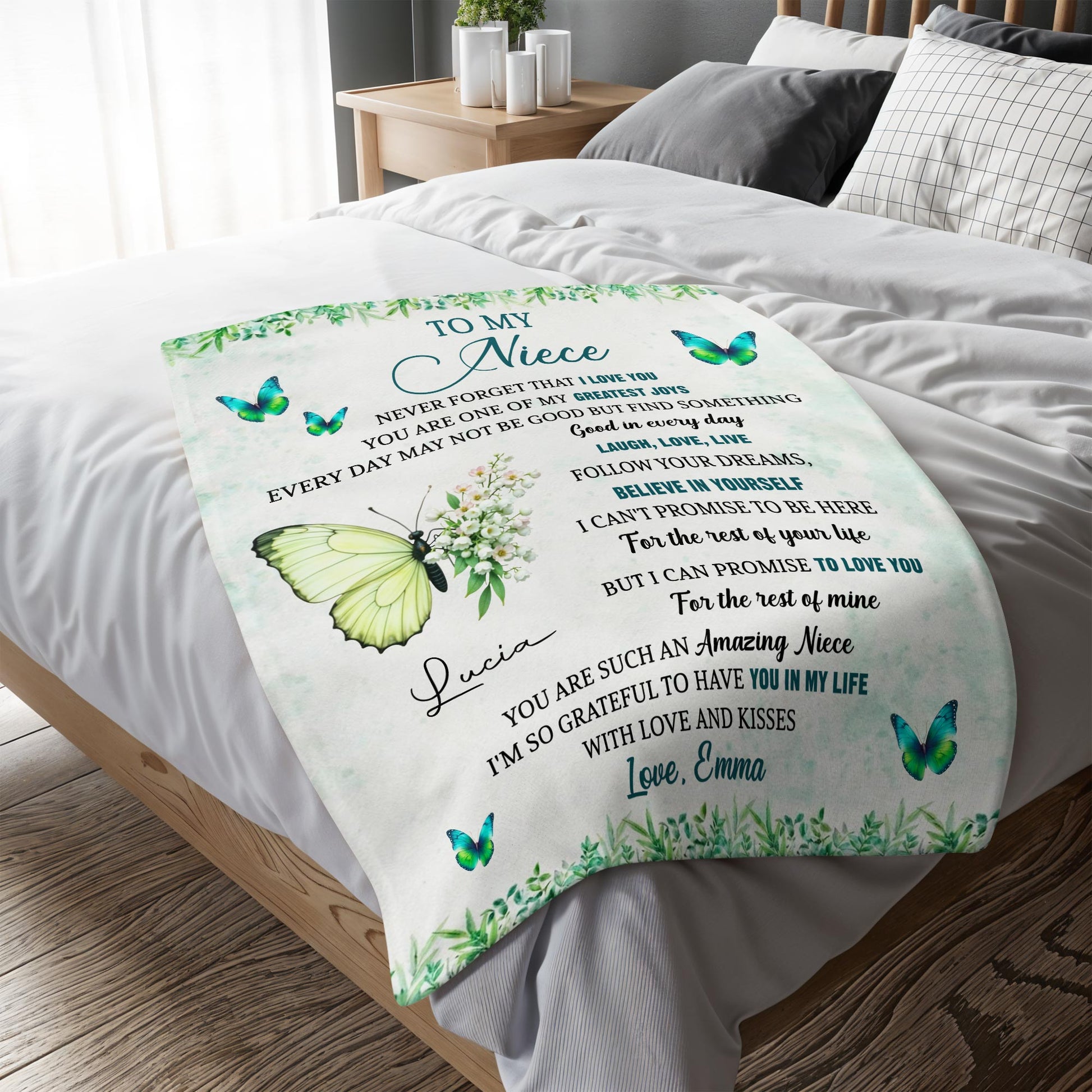 To My Niece, Butterflies and Flowers