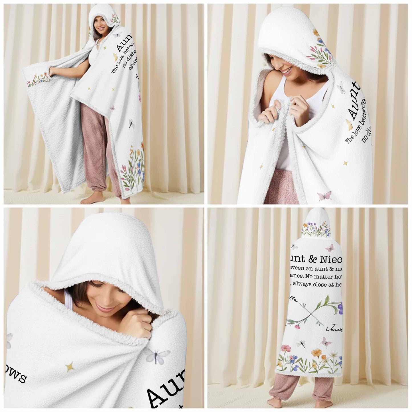 The Love Between Aunt & Niece, Flowers And Butterflies