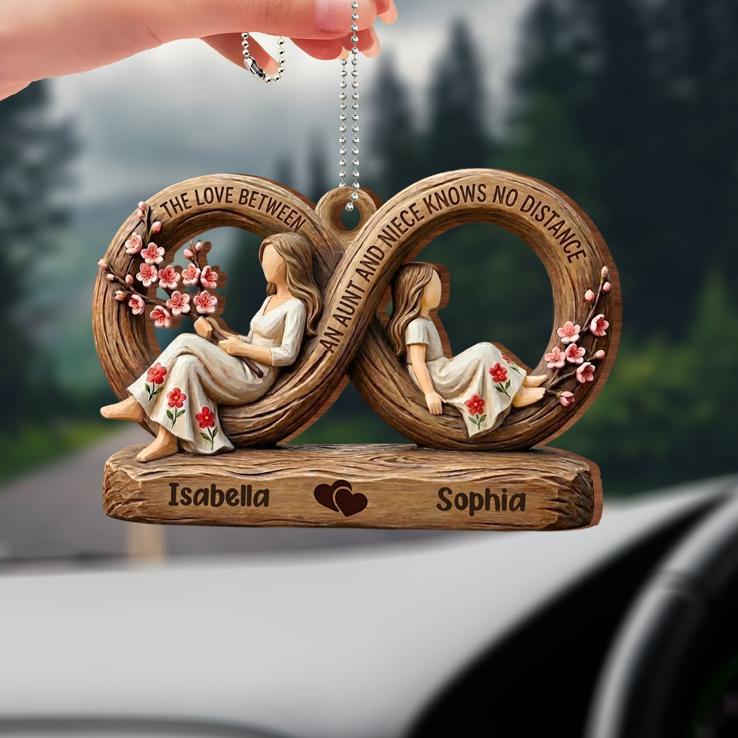 The Love Between An Aunt And Niece, Figures And Floral Design