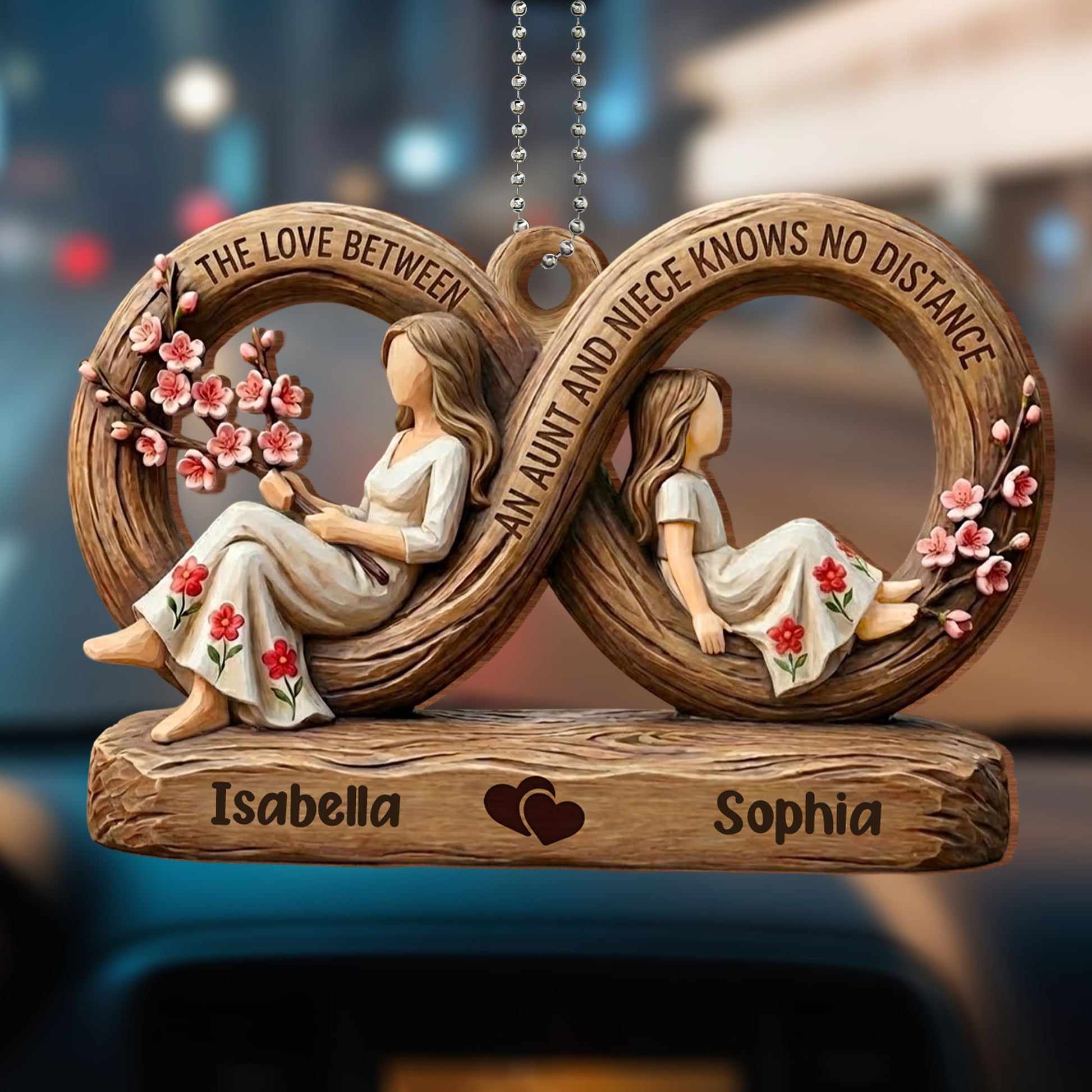 The Love Between An Aunt And Niece, Figures And Floral Design