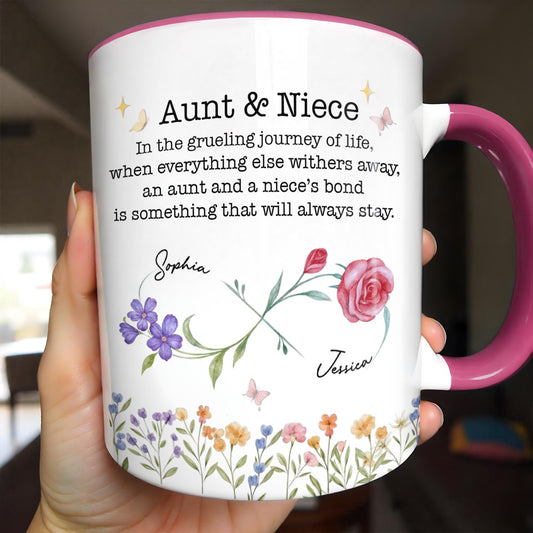 Aunt & Niece Everlasting Bond With Flowers And Butterfly