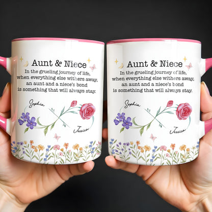 Aunt & Niece Everlasting Bond With Flowers And Butterfly