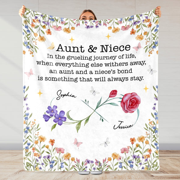 Aunt And Niece's Bond, Featuring Butterflies And Flowers