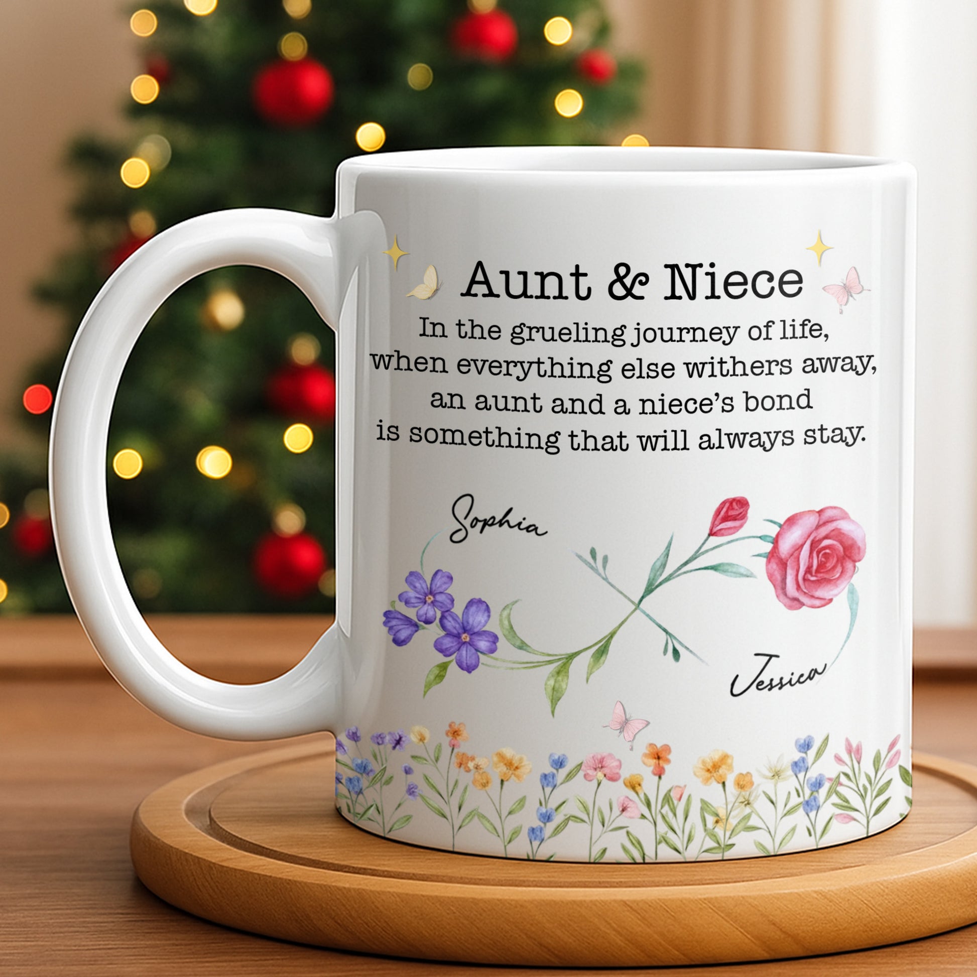 Aunt And Niece’s Bond With Flowers And Butterfly