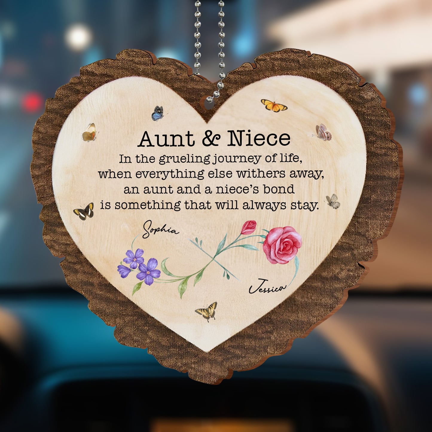 Aunt & Niece, Bonds That Always Stay, Butterflies And Flowers