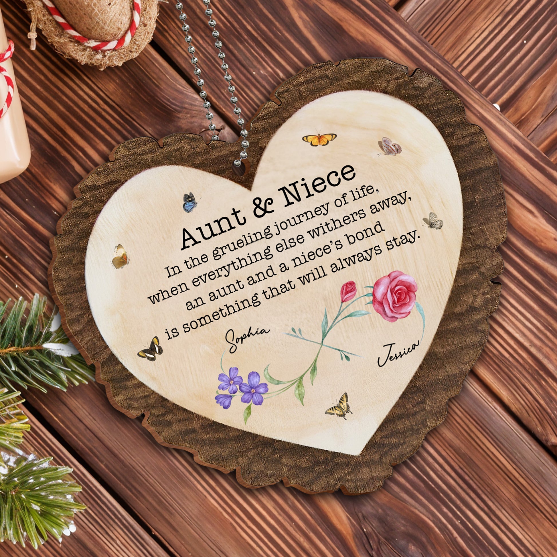 Aunt & Niece, Bonds That Always Stay, Butterflies And Flowers