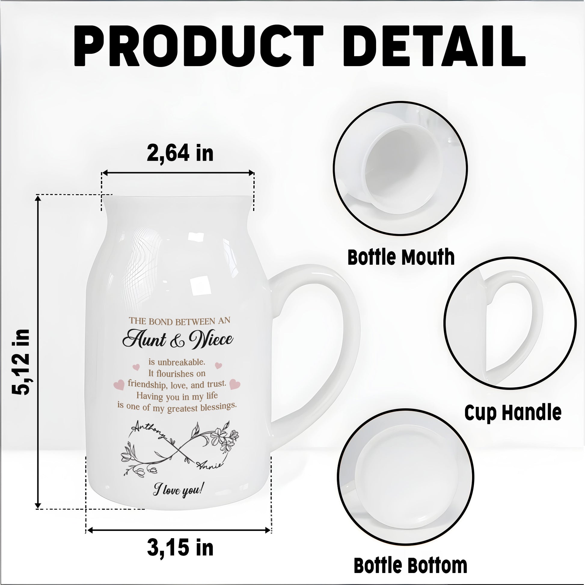 The Bond Between An Aunt & Niece, Hearts And Floral Designs